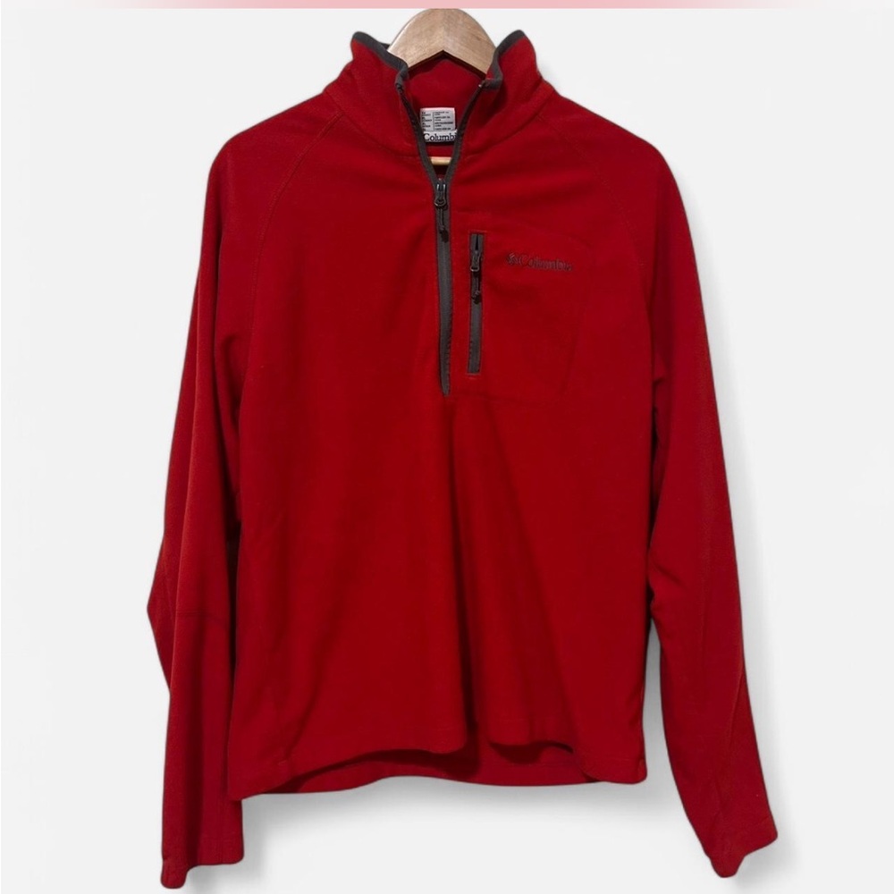 Men's Columbia Size XL Fleece Pullover - Rich Red